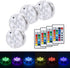 Mini Submersible LED Lights with Remote Control Tea Lights Small Underwater Lights Battery Powered Flameless LED Accent Light for Party Event Vase Fishtank Hot Tub (4 Pack, White)
