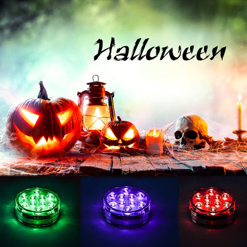 Mini Submersible LED Lights with Remote Control Tea Lights Small Underwater Lights Battery Powered Flameless LED Accent Light for Party Event Vase Fishtank Hot Tub (4 Pack, White)