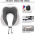 MLVOC Travel Pillow 100% Pure Memory Foam Neck Pillow, Comfortable & Breathable Cover - Machine Washable, Airplane Travel Kit with 3D Sleep Mask, Earplugs, and Luxury Bag, Grey