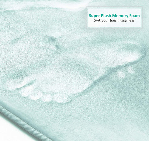 Clara Clark Bathroom Rugs, Ultra Soft Plush Bath Mat for Bathroom, Non-Slip, Velvet Memory Foam Bath Rugs, 20 x 32, Solid Aqua Light Blue