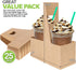 2 Cup Disposable Drink Carrier with Handle (25 Count) - Kraft Paperboard Cup Holder - Disposable Cup Holder for Hot or Cold Drinks - to Go Coffee Cup Holder for Food Delivery Service, Uber Eats