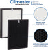 Climestar Premium H13 Grade True HEPA and Activated Carbon Filter Set Compatible Replacement for Alexapure Breeze Air Purifier