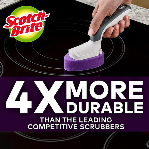Scotch-Brite Glass Cooktop Wand with Refill Pads, Cleans With Just Water, Tackle Burnt-On Messes, 1 Wand and 2 Replacement Heads