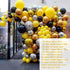Metallic Gold Yellow Balloon Garland Kit 137pcs, Metallic Silver and Black Balloons set Perfect Decoration for Wedding Graduation Anniversary Party Baby Shower Backgroud Decorations