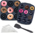 Chefast Silicone Donut Pans Combo Kit: Non-Stick Large and Mini Donut Pan Baking Molds, Spatula, and 5 Pastry Bags - for Full-Size and Small Donuts - Bagels and Doughnuts Maker Set
