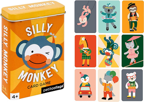 Petit Collage Silly Monkey Kids Card Game Exciting and Colorful Family Game with Sturdy Storage Tin Included Easy to Play Perfect Travel Game for Kids 2-4 Players, Ages 4+