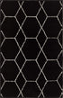 Unique Loom Trellis Frieze Collection Area Rug-Modern Morroccan Inspired Geometric Lattice Design, 2 x 3 ft, Black/Ivory