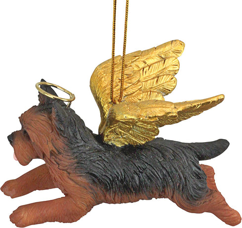 Design Toscano JH170737 Christmas Tree Ornaments - Honor The Pooch Yorkie Holiday Angel Dog Ornaments,Multi