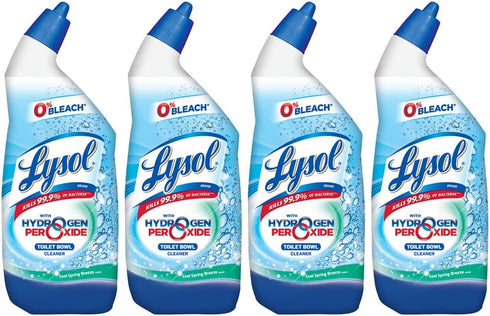 Lysol Bleach Free Hydrogen Peroxide Toilet Bowl Cleaner, Fresh, 24 oz (Pack of 4)
