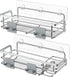 Nieifi Shower Caddy with Hooks, Shower Shelf Organizer Basket Rack Storage Rustproof Adhesive Bathroom Shelves, Drill Free 2 Pack