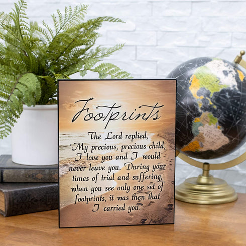 Elanze Designs Footprints 8 x 10 Wood Print Overlay Wall Art Sign Plaque