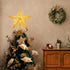 AgoKud Christmas Tree Topper, Gold Christmas Tree Star with 20 LED Lights, 10" Lighted Double-Sided Hollow Star Tree Topper, Christmas Decorations for Trees, Christmas Tree Ornament, Party Decoration