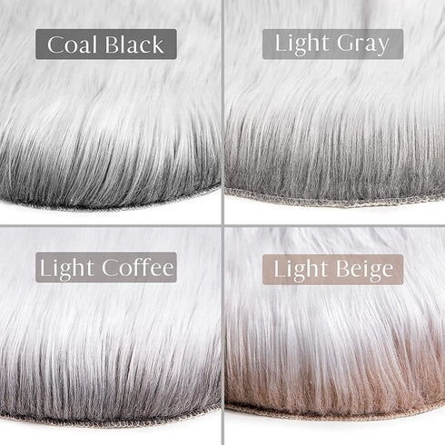 Ashler HOME DECO Soft Faux Sheepskin Fur Chair Couch Cover Area Rug Bedroom Floor Sofa Living Room Light Gray 2 x 3 Feet
