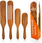 Spurtles Kitchen Tools As Seen on TV - 4 piece Wooden Spurtle set - Natural Acacia Wood Utensils for Cooking - Open Road House Spurtle Set As Seen on TV for Nonstick Cookware, Ceramic Pans, Serving