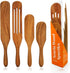 Spurtles Kitchen Tools As Seen on TV - 4 piece Wooden Spurtle set - Natural Acacia Wood Utensils for Cooking - Open Road House Spurtle Set As Seen on TV for Nonstick Cookware, Ceramic Pans, Serving