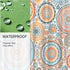 Boho Shower Curtain Orange Floral Mandala Flower Paisley Bohemian Shower Curtains for Bthroom, Orange Blue and Teal, 72" x 72"