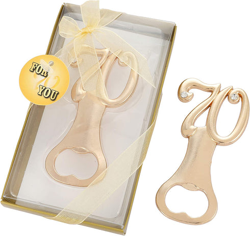 WeddParty 70 Wedding Party Favors Bottle Opener for Guests,70th Wedding Anniversary,70th Birthday Party Favor Bottle Opener Gift,for Wedding Decorations Party Supplies(12pcs 70th)