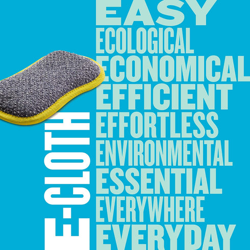 E-Cloth Washing Up Pad, Premium Microfiber Non-Scratch Kitchen Dish Scrubber Sponge, Ideal for Dish, Sink and Countertop Cleaning, 100 Wash Guarantee, Yellow, 2 Pack