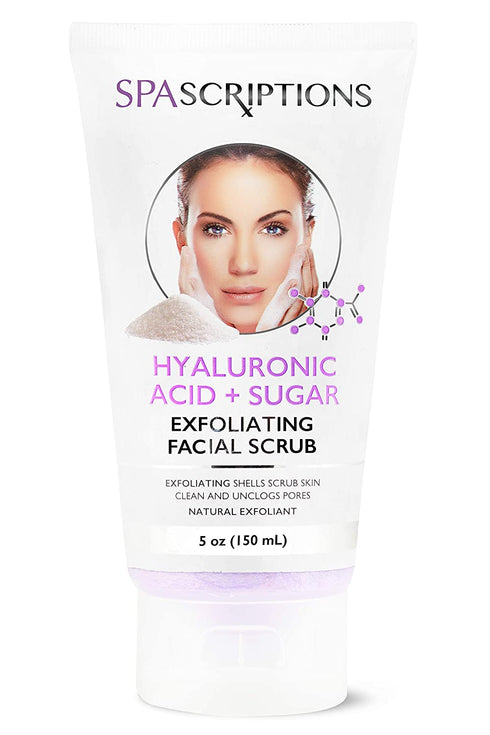 Face Exfoliating Scrub Hyaluronic Acid & Sugar Face Wash - 5 Oz