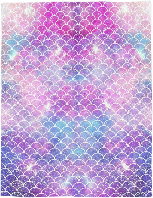 T&H Home Artistic Blanket, Ombre Beauty Mermaid Fish Scale Soft Flannel Fleece Bedding Blanket for Couch, Throw Blanket for Cover Men Women Aults Kids Girls Boys 50"x60"