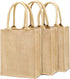 Segarty Tote Bags, 3 Pack Small Burlap Jute Reusable Canvas Gift Favors Bag with Handles Blank Totes Bulk for Bridesmaid Wedding, Women Market Grocery Shopping, Bachelorette Party, Beach Trip, DIY