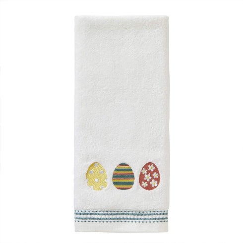 SKL Home Easter Egg Line Hand Towel Set, White