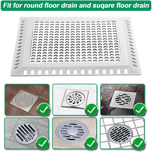 Aluvor Square Shower Drain Hair Catcher/Shower Drain Strainer/Flat Drain Cover for Bathroom Floor Drain/No Rust