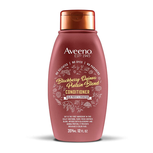 Aveeno Blackberry Quinoa Protein Blend Sulfate-Free Conditioner for Color-Treated Hair Protection, Daily Strengthening & Moisturizing Conditioner, Paraben & Dye-Free, 12 Fl Oz