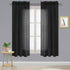 DWCN Black Sheer Curtains Semi Transparent Voile Rod Pocket Curtains for Bedroom and Living Room, 42 x 72 inches Long, Set of 2 Panels