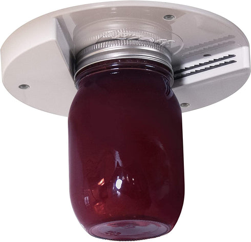 EZ Off Jar Opener for Weak Hands - Under Cabinet, Easy Grip, One Handed Jar & Bottle Opener - Removes Tight Jar Lid for Seniors with Arthritis - Essential Kitchen Gadgets for Home Assistance - White