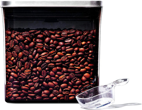 OXO Steel POP Coffee Container with Scoop- 1.7 Qt for Coffee, Tea and More