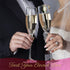 Memories Champagne Flutes, Set of Two Elegant Clear Glass 6.8 fl oz 200ml, silver plated stems, vine leaf design, clear crystals for special celebrations weddings anniversaries birthdays graduations