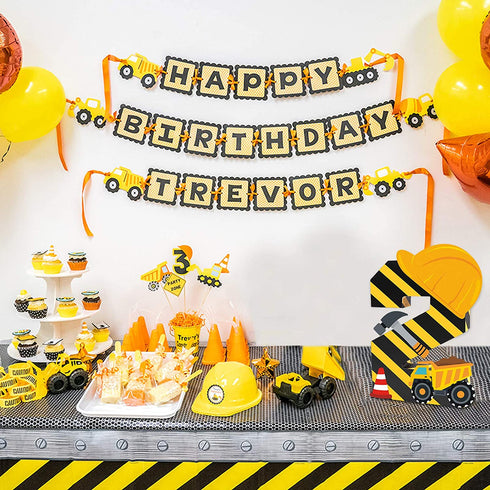 Construction Birthday Party Supplies 2 Years Old Boy Construction Second Birthday Decorations Construction 2 Number Sign Paper Mache Freestanding Decorative Dump Truck Car Construction Hat Ornaments