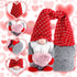 White Valentines Day Gnomes Decorations 2Pack Handmade Elf Plush Doll Heart Decor Mr and Mrs Scandinavian Tomte for White Day Table Ornament