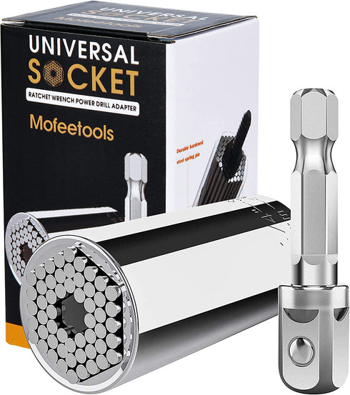 Universal Socket, Christmas Gifts, Self-adjusting Socket 1/4'' - 3/4'' 7mm-19mm, Adapter Socket for Wrench Ratchet & Power Drill, Super Grip Socket, Christmas Stocking Stuffers Tools Gifts for Men Dad
