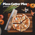 Gemiknife Pizza Cutter Plus. 14? Sharp Rocker Slicer + Built In Cheese Grater. Thick & Sturdy Stainless Steel Blade + Centered Handle + Protective Knife Cover + Dishwasher Safe.