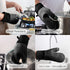 Domonic Home Oven Mitts and Pot Holders Sets, Silicone Oven Mitts Heat Resistant 600F, Soft Lining Good Grip Oven Mitts Sets, Oven Gloves and Silicone Trivet 4-Piece Set,Black