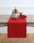 Solino Home Red Linen Table Runner 14 x 72 Inch Classic Hemstitch Handcrafted Machine Washable Table Runner 100% Pure European Flax Linen