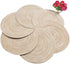 SHACOS Round Braided Placemats Set of 8 Round Table Mats for Dining Tables (Beige, 8)