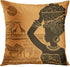 Emvency Set of 4 Throw Pillow Covers Retro Abstract Black and Brown Basket Zebra Giraffe African Women Ethnic Tribe Decorative Pillow Cases Home Decor Standard Square 18x18 Inches Pillowcases
