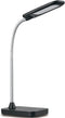 Globe Electric 12792 LED Integrated Black Desk Lamp, Chrome Gooseneck
