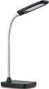 Globe Electric 12792 LED Integrated Black Desk Lamp, Chrome Gooseneck