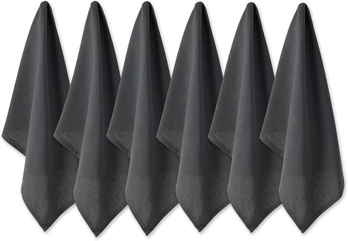 DII Basic Solid Dishtowel Collection Cotton Flat Woven, Small Set, 18x28, Mineral, 6 Piece