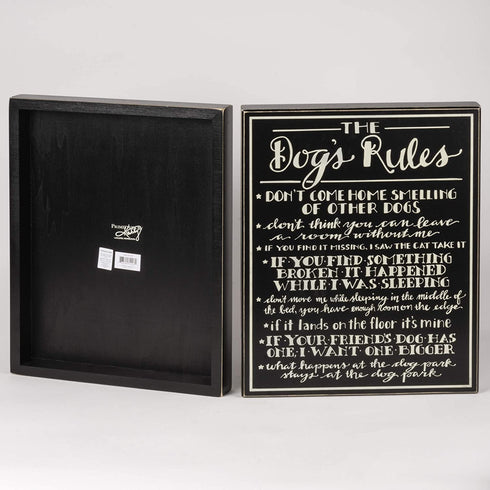 Primitives by Kathy 31243 The Dog's Rules Box Sign, 13.25" x 17"