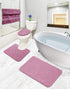 Ottomanson ECO Collection Bathroom Mat Set, 3 Pieces, 18" x 30", Pink