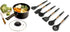 Silicone Cooking Utensils Set (6 pcs): Natural Wood Kitchen Utensils Eco Friendly & BPA Free, Non Scratch & Non Stick Easy Grip Cooking Tools