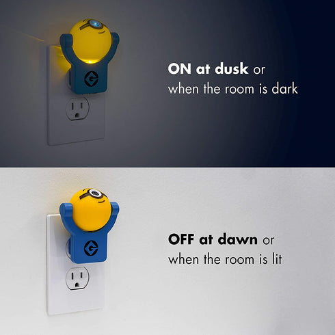 Projectables Minions Plug-in Night, Despicable Me, for Kids, Collector™s Edition, Light Sensing, Image on Ceiling, Wall, or Floor, 42029, Yellow