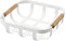 Yamazaki Home Kitchen Decorative Metal Holder Bowl | Steel + Wood | Fruit Basket, One Size, White