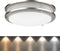 LED Flush Mount Ceiling Light | Dimmable | Brushed Nickel | Double Ring | Round (10 inches, Adjustable Light Color)