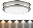 LED Flush Mount Ceiling Light | Dimmable | Brushed Nickel | Double Ring | Round (10 inches, Adjustable Light Color)